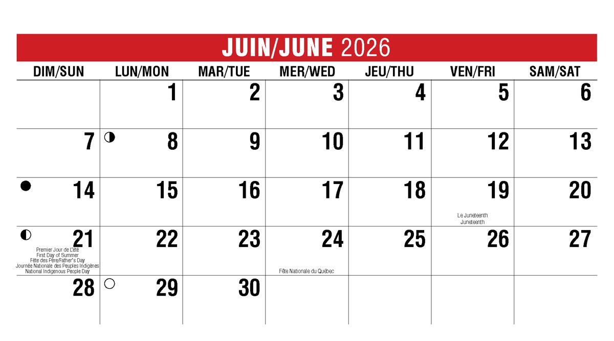 Galleria Canadian Scenes( ENG/Fr) Promotional Desk Calendar- 2026